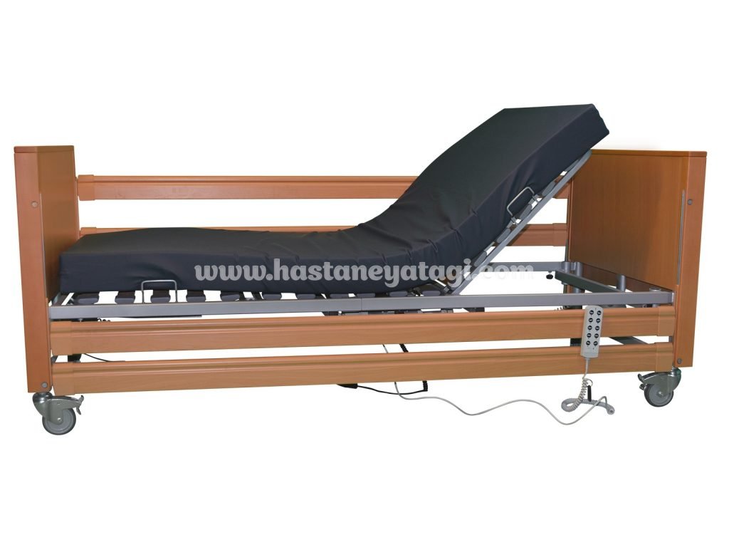 HK100 4 MOTORLU EV TİPİ ALMAN AHŞAP ELBUR ASANSÖRLÜ HASTA KARYOLASI