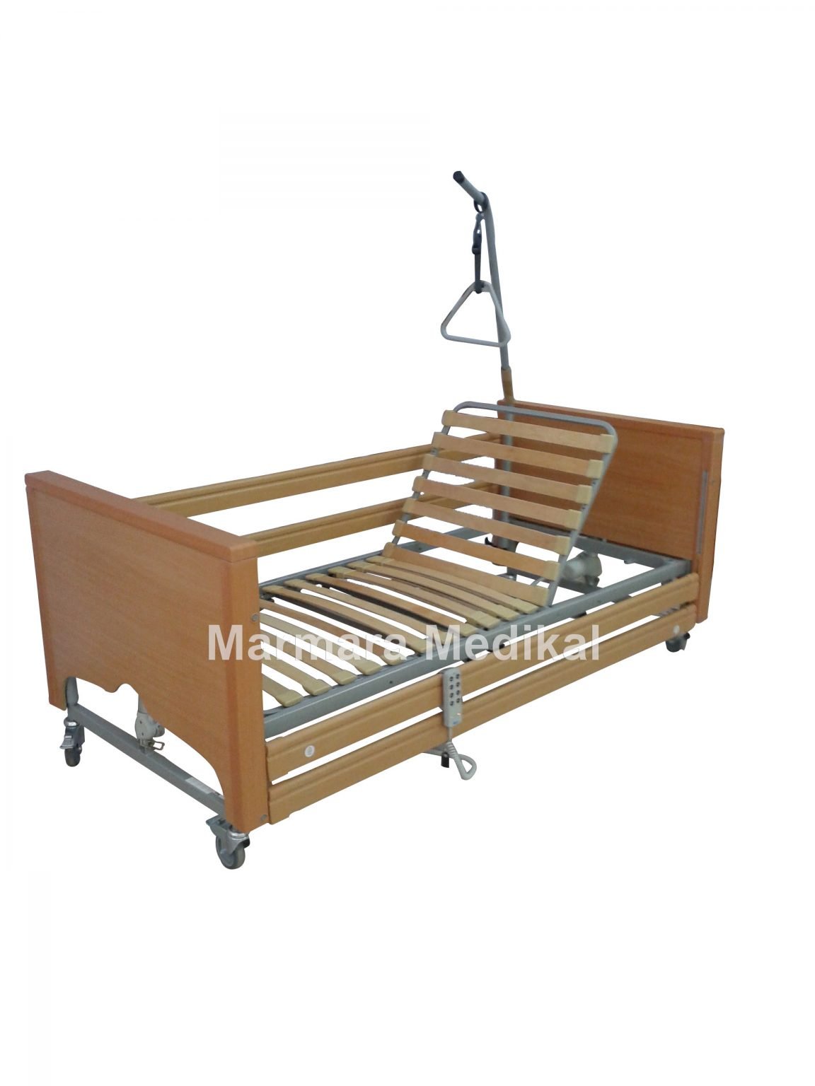 HK100 4 MOTORLU EV TİPİ ALMAN AHŞAP ELBUR ASANSÖRLÜ HASTA KARYOLASI