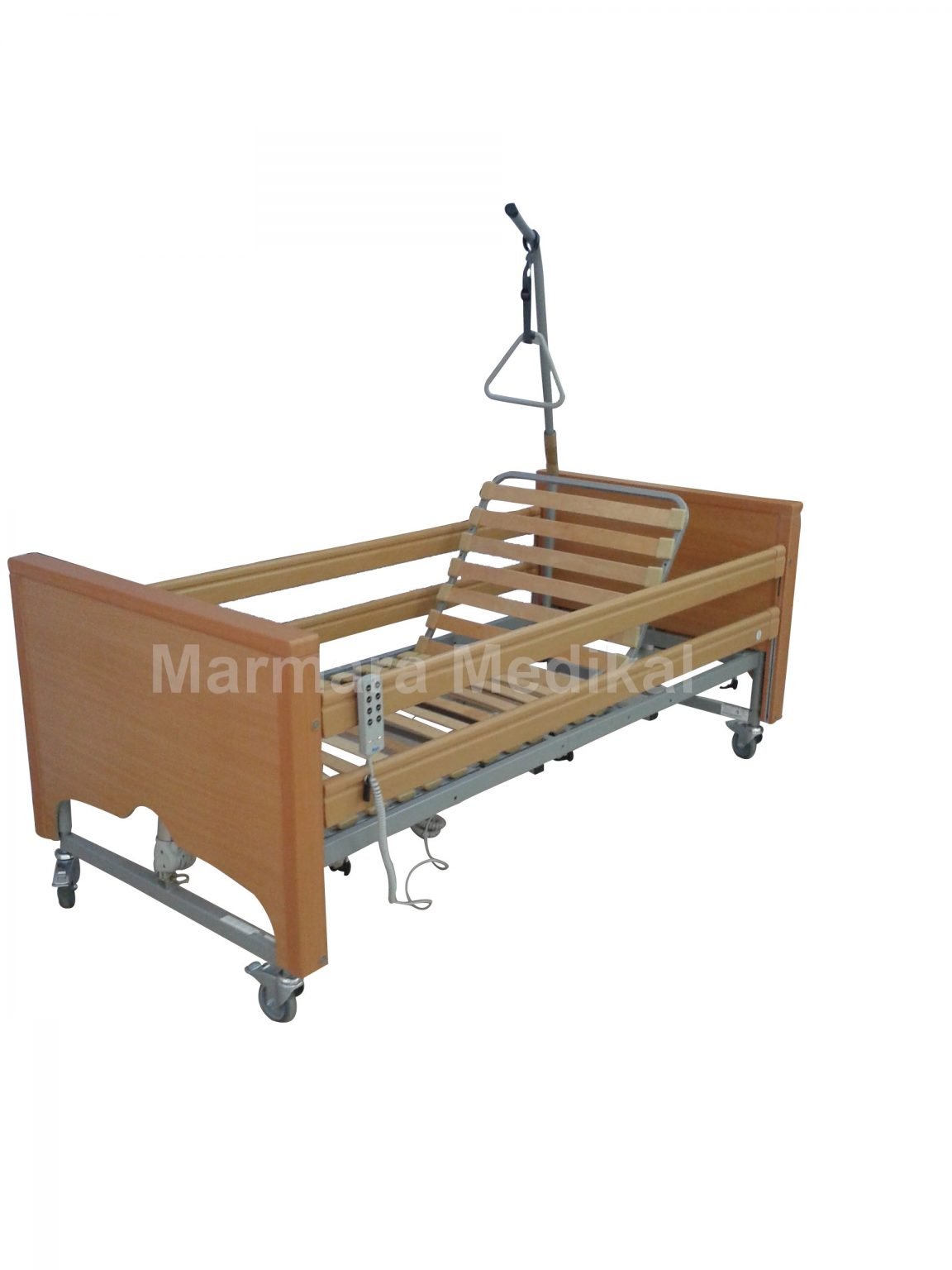 HK100 4 MOTORLU EV TİPİ ALMAN AHŞAP ELBUR ASANSÖRLÜ HASTA KARYOLASI